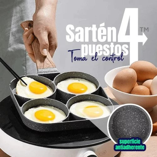 Sartén Multifuncional 4 Puestos - Simplifica tu Cocina + ENVIO GRATIS