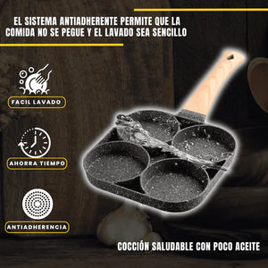 Sartén Multifuncional 4 Puestos - Simplifica tu Cocina + ENVIO GRATIS